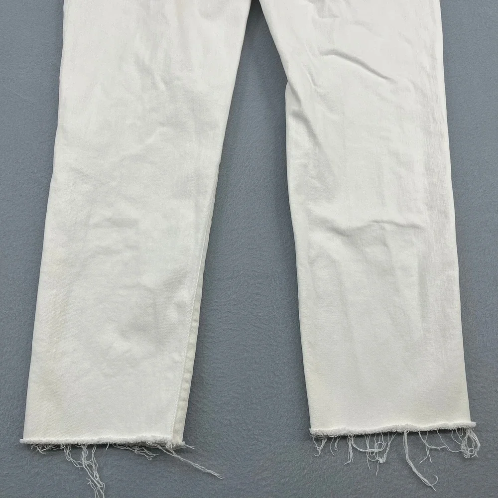 Madewell The Perfect Vintage Crop Jean White High Rise Raw Hem Size 30 - Picture 12 of 13